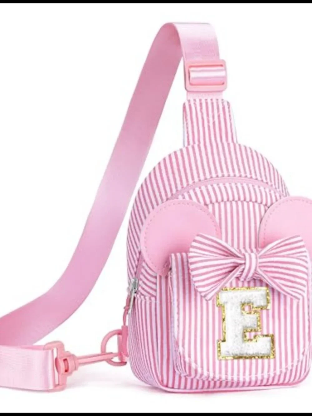 Girls Initial Crossbody Sling Bag Hand-Stitched Letter Cotton Purse Gift